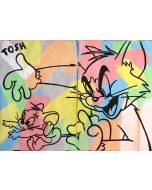 Andrew Tosh, Tom & Jerry, acrilico e smalto su carta, 48x66 cm