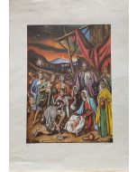 Gregorio Sciltian, Natività, litografia, 70x50 cm 