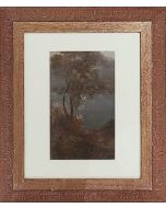Anonymous, Landscape, Oil on paper, 40,5x34,5 cm (with frame) 