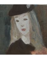 Scuola Francese, Ritratto di fanciulla, Tempera su tavola, 9,8x10,2 cm